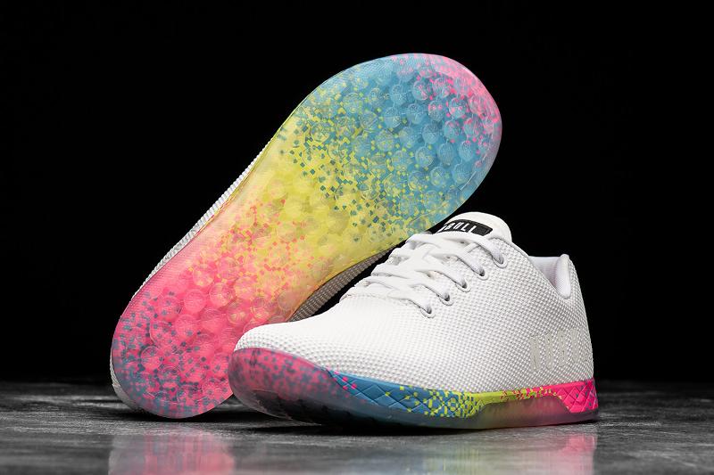 White Nobull Neon Glitch Men's Trainers | CA U1525Z